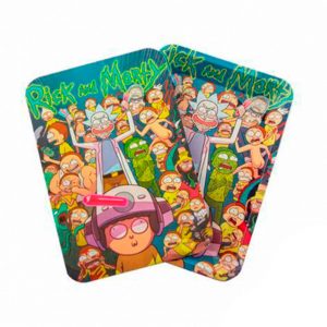 Bandeja Metálica Pequeña + Tapa Rick Y Morty Helmet Visions