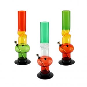 Bong Pipa De Agua Acrilico Mediano Rasta 32 Cm