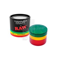 Raw Grinder X Hammercraft Rasta 63mm 4 Partes
