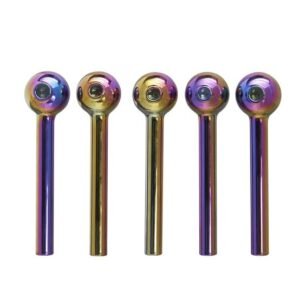 Pipa De Cristal Con Bola Especial Meth 10 Cm Rainbow