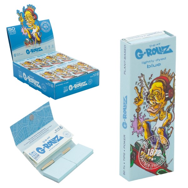 Papel + filtros 1 1/4 G-rollz Blue