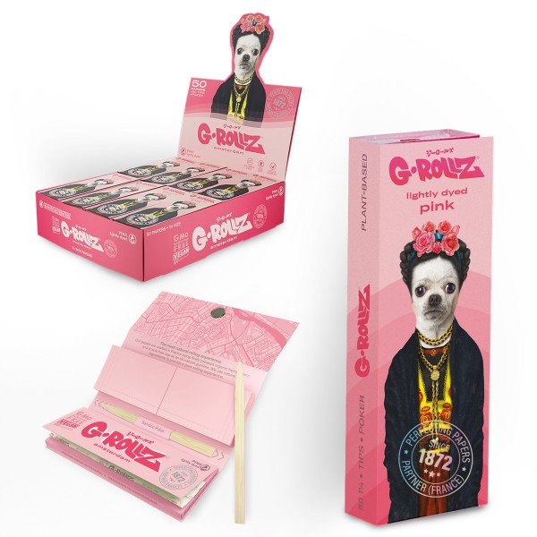 Papel + filtros 1 1/4 G-rollz pink Frida