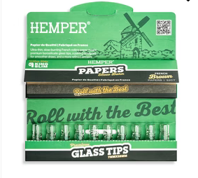 Hemper King Size Rolling Paper Booklet + Glass Tips 10mm